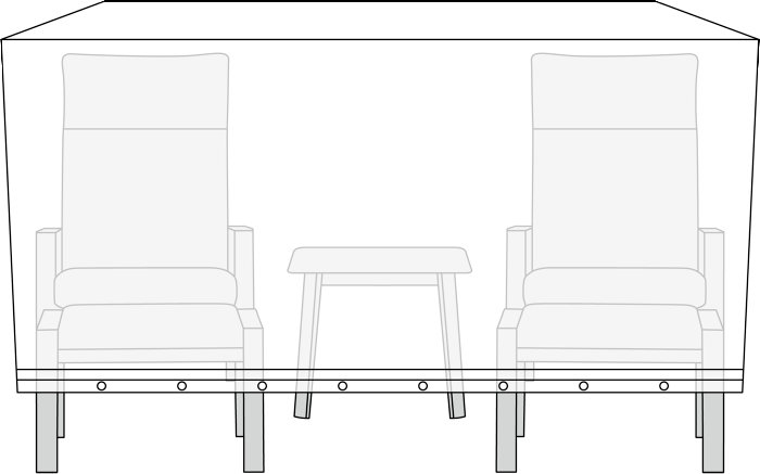 Overtrekk til hagemøbelsett L170 x B130 x H85 cm - Sunlife